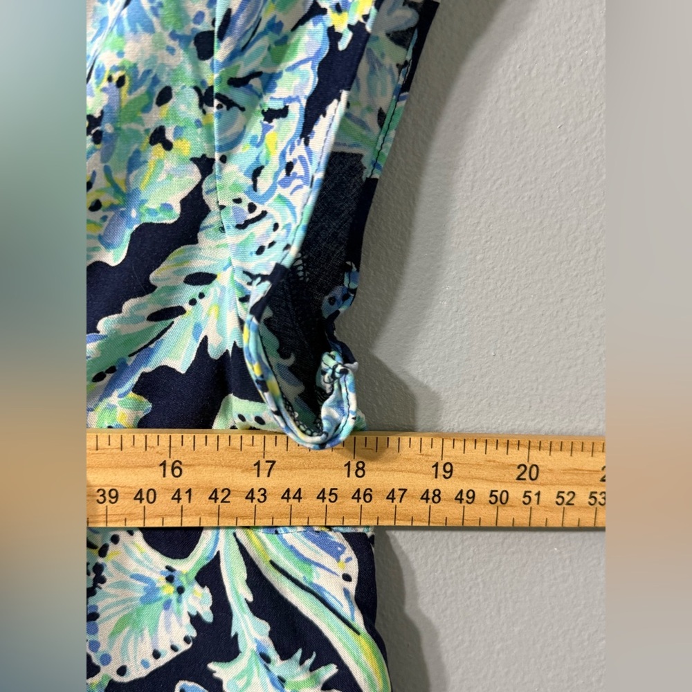 Lilly Pulitzer Madia Tunic Dress High Tide Navy Scuba Doo White Green Size Small - Picture 10 of 10